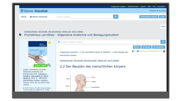 Osteothek Screenshot Buch