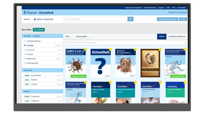Osteothek Screenshot E-Books