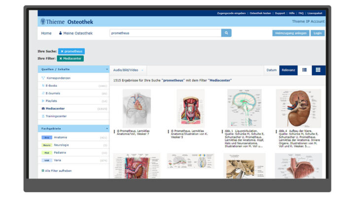 Osteothek Screenshot Mediacenter