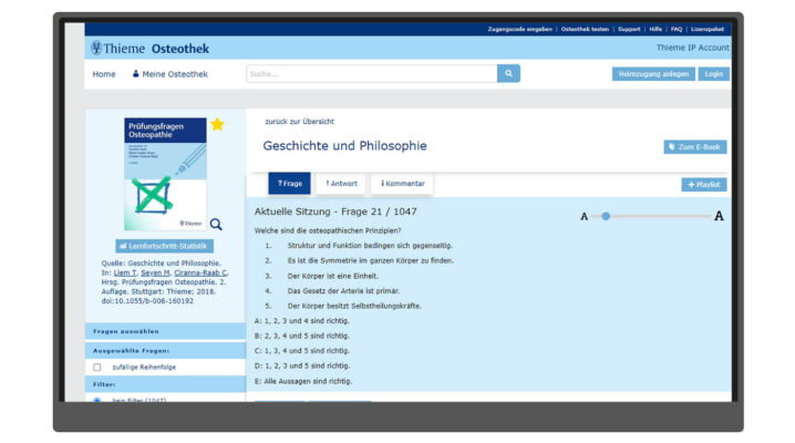 Osteothek Screenshot Trainingscenter